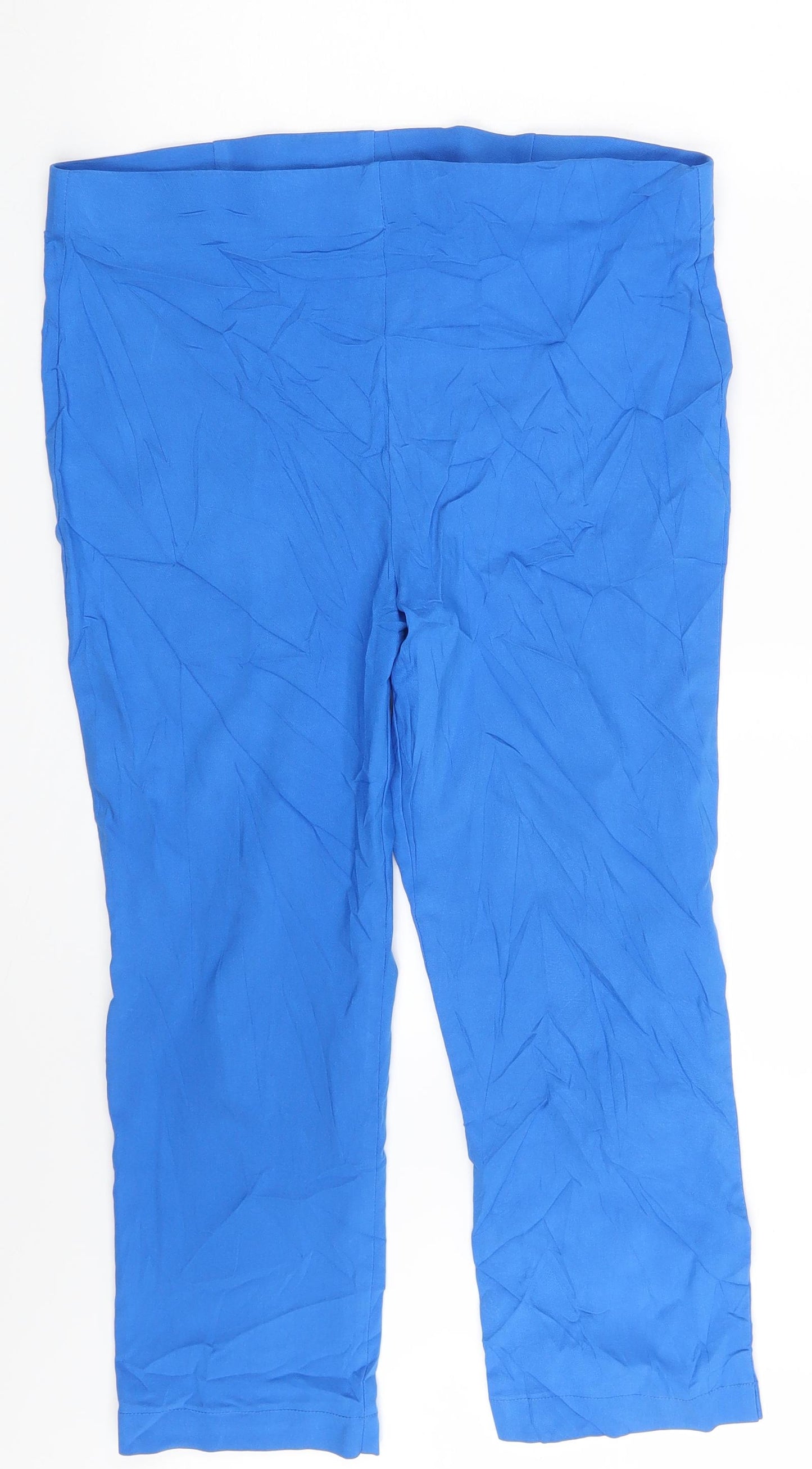 M&Co Womens Blue   Capri Trousers Size 16 L22 in
