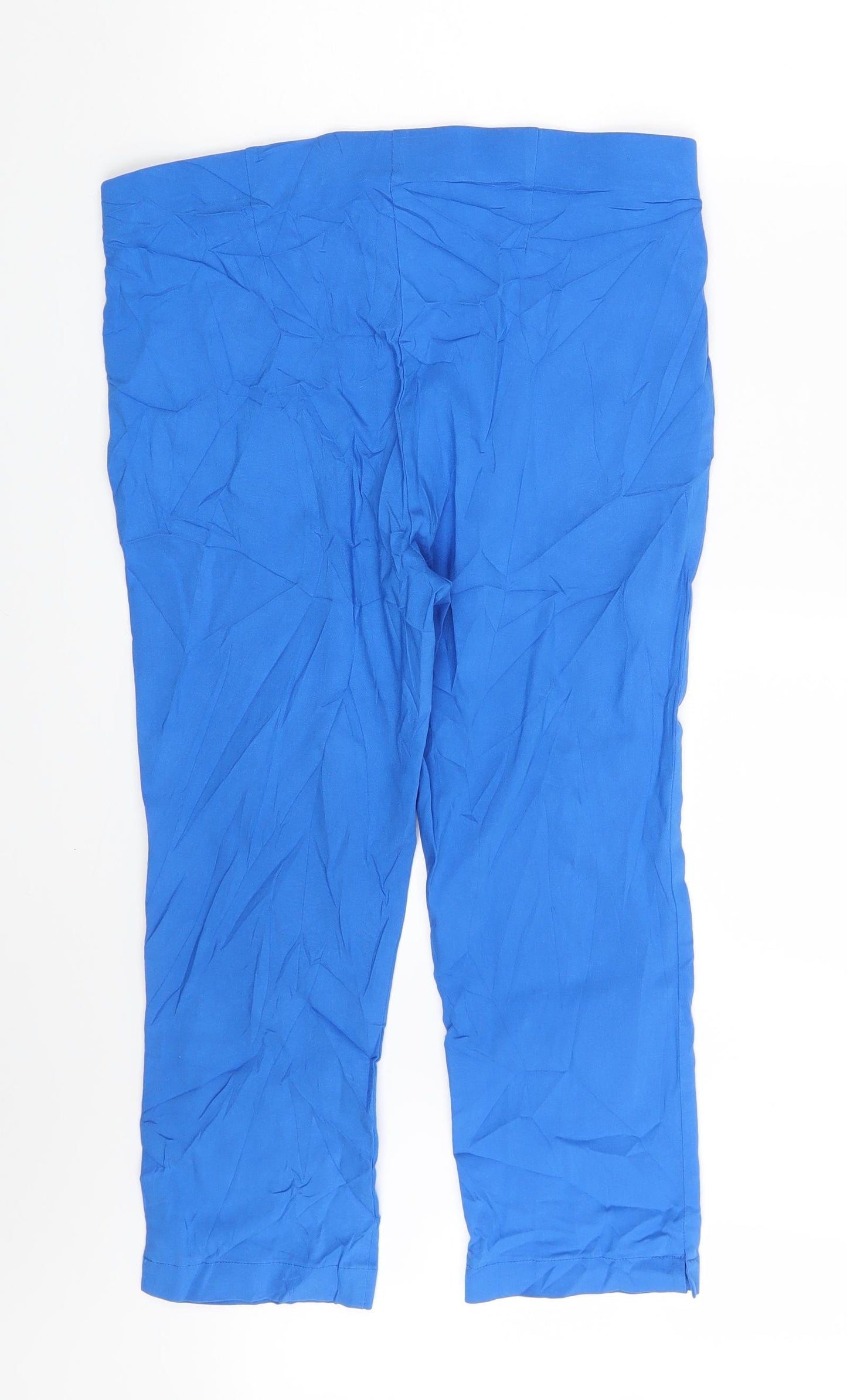 M&Co Womens Blue   Capri Trousers Size 16 L22 in