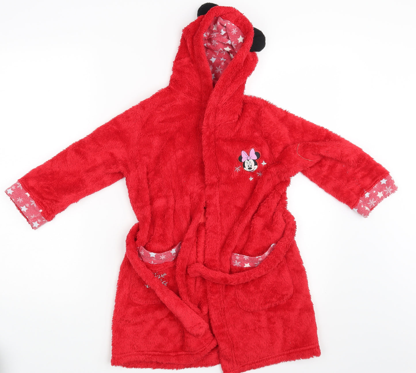 M&S Girls Red Animal Print  Top Robe Size 4-5 Years  - Minnie