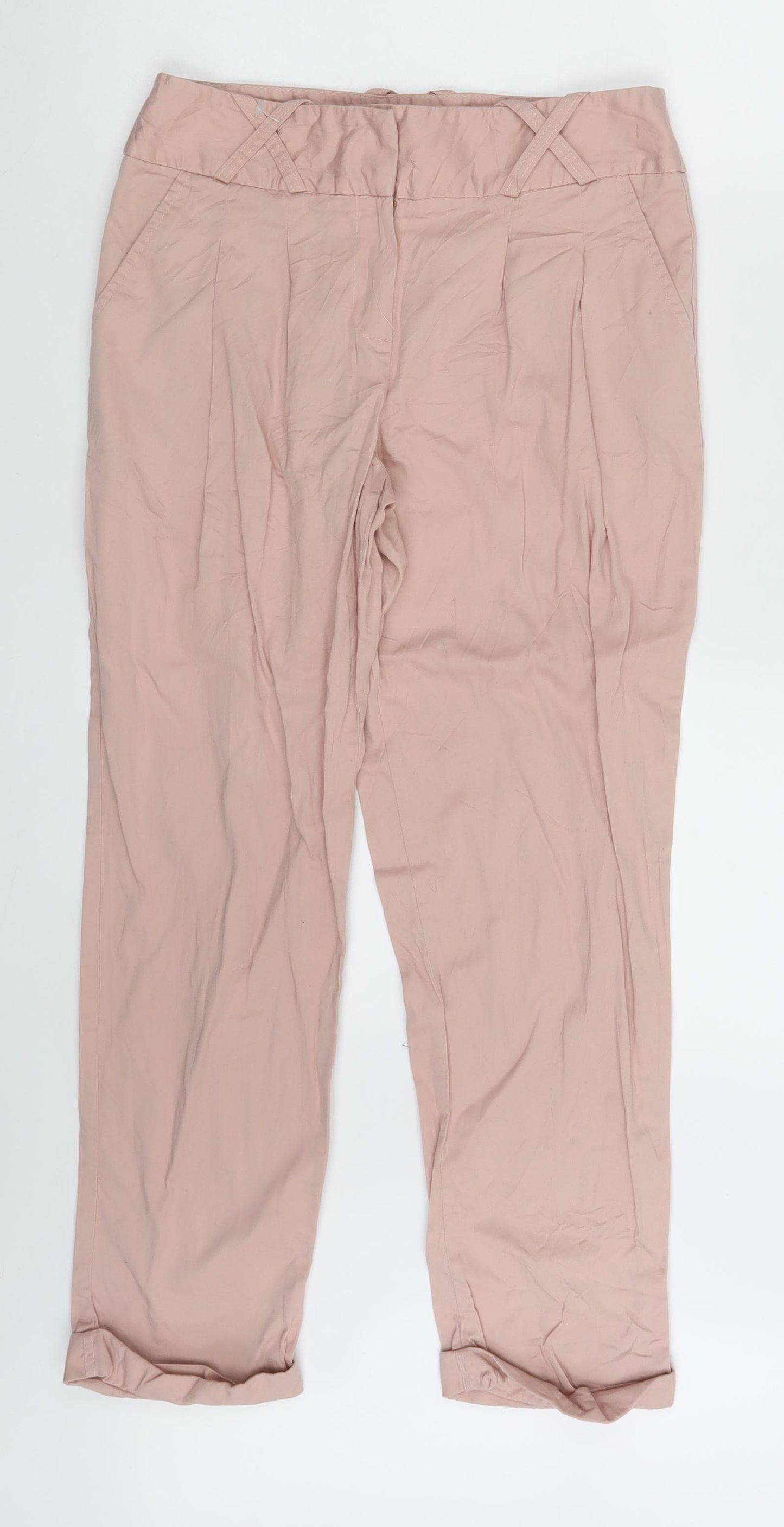 Atmosphere Womens Pink   Cropped Trousers Size 8 L25 in