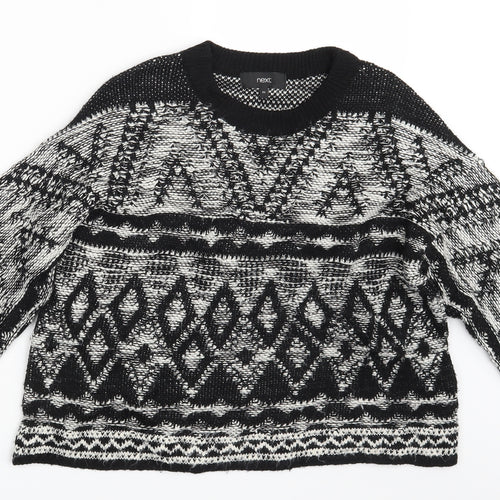 NEXT Womens Black Argyle/Diamond  Pullover Jumper Size XS