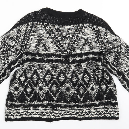 NEXT Womens Black Argyle/Diamond  Pullover Jumper Size XS