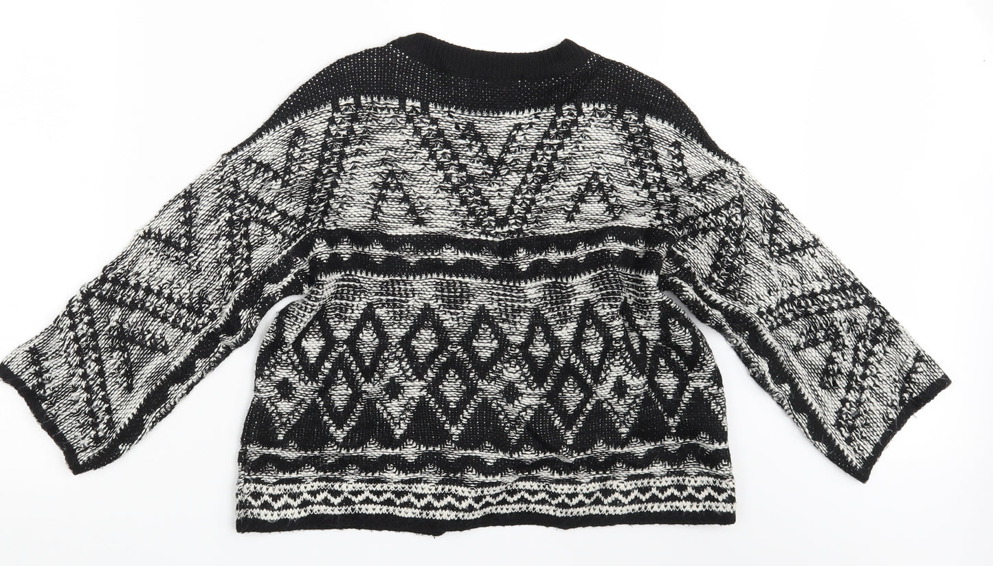 NEXT Womens Black Argyle/Diamond  Pullover Jumper Size XS