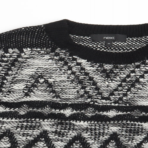 NEXT Womens Black Argyle/Diamond  Pullover Jumper Size XS