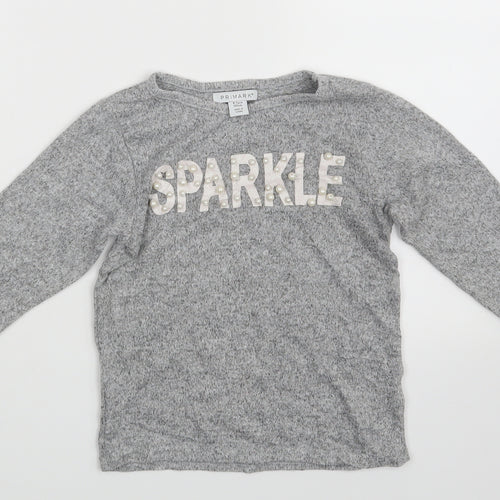 Primark Girls Grey   Pullover Jumper Size 6-7 Years  - Sparkle