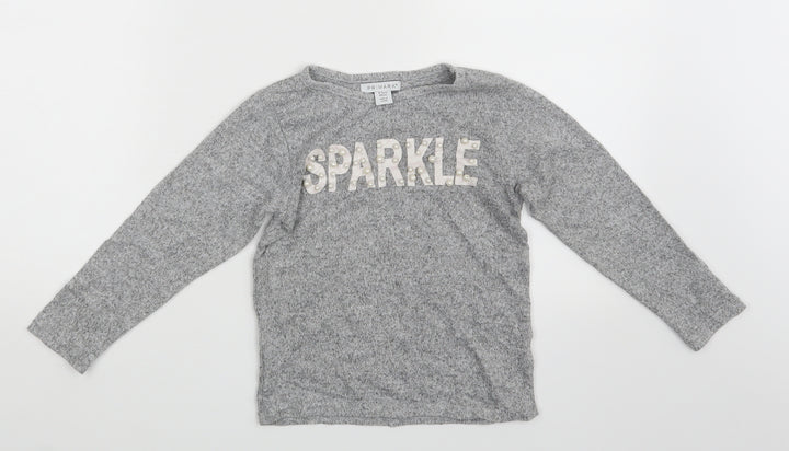 Primark Girls Grey   Pullover Jumper Size 6-7 Years  - Sparkle