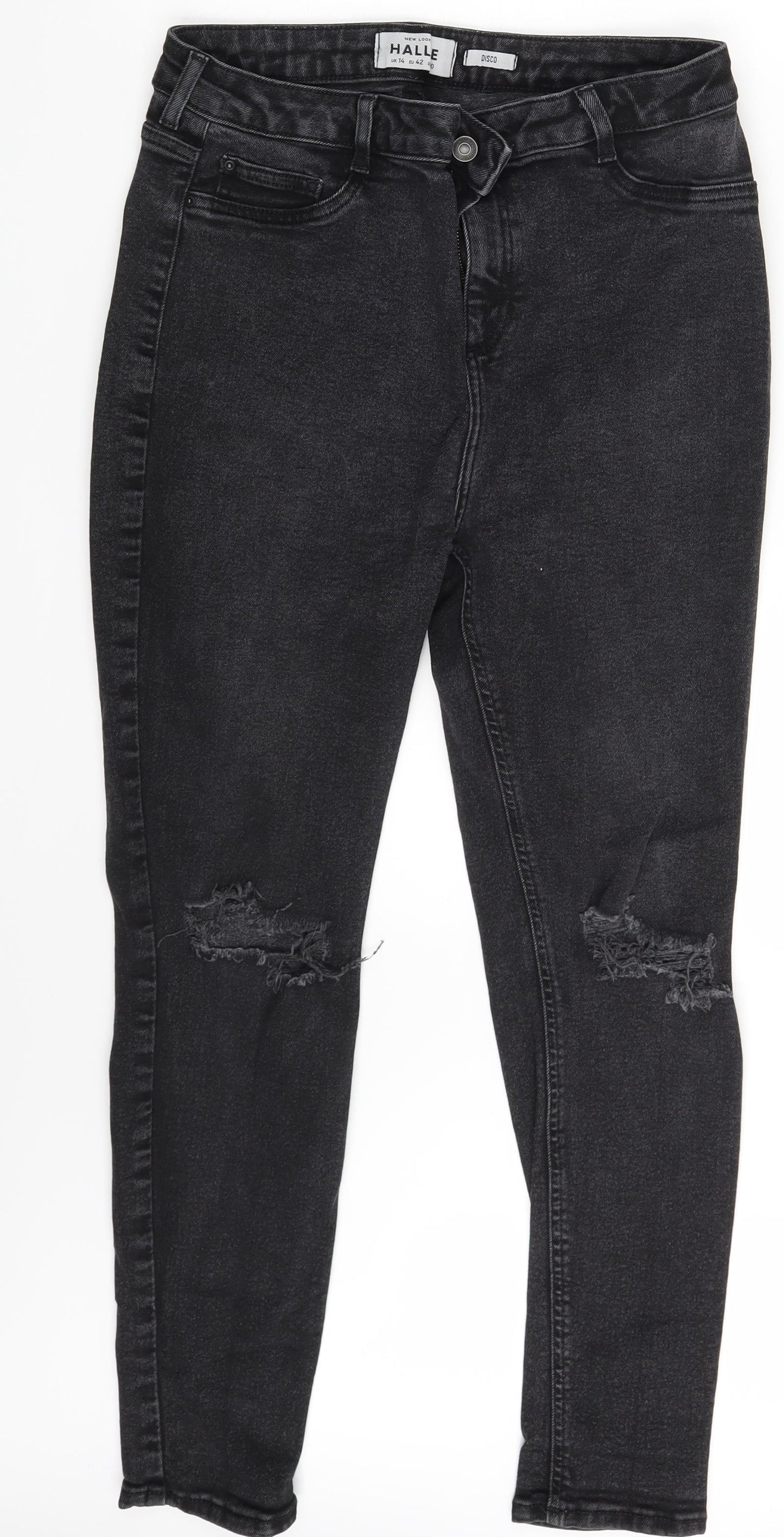 New Look Womens Grey  Denim Skinny Jeans Size 14 L27 in