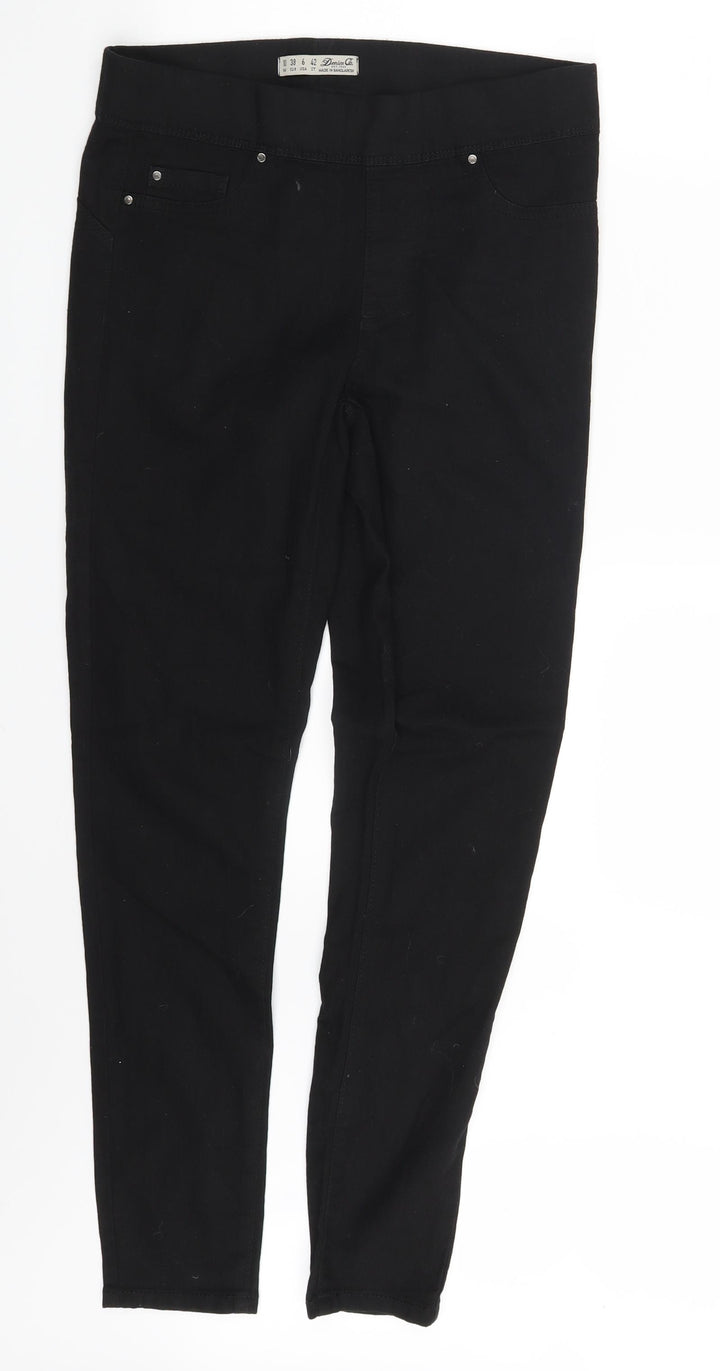 Denim & Co. Womens Black Denim Jegging Leggings Size 10 L29 in