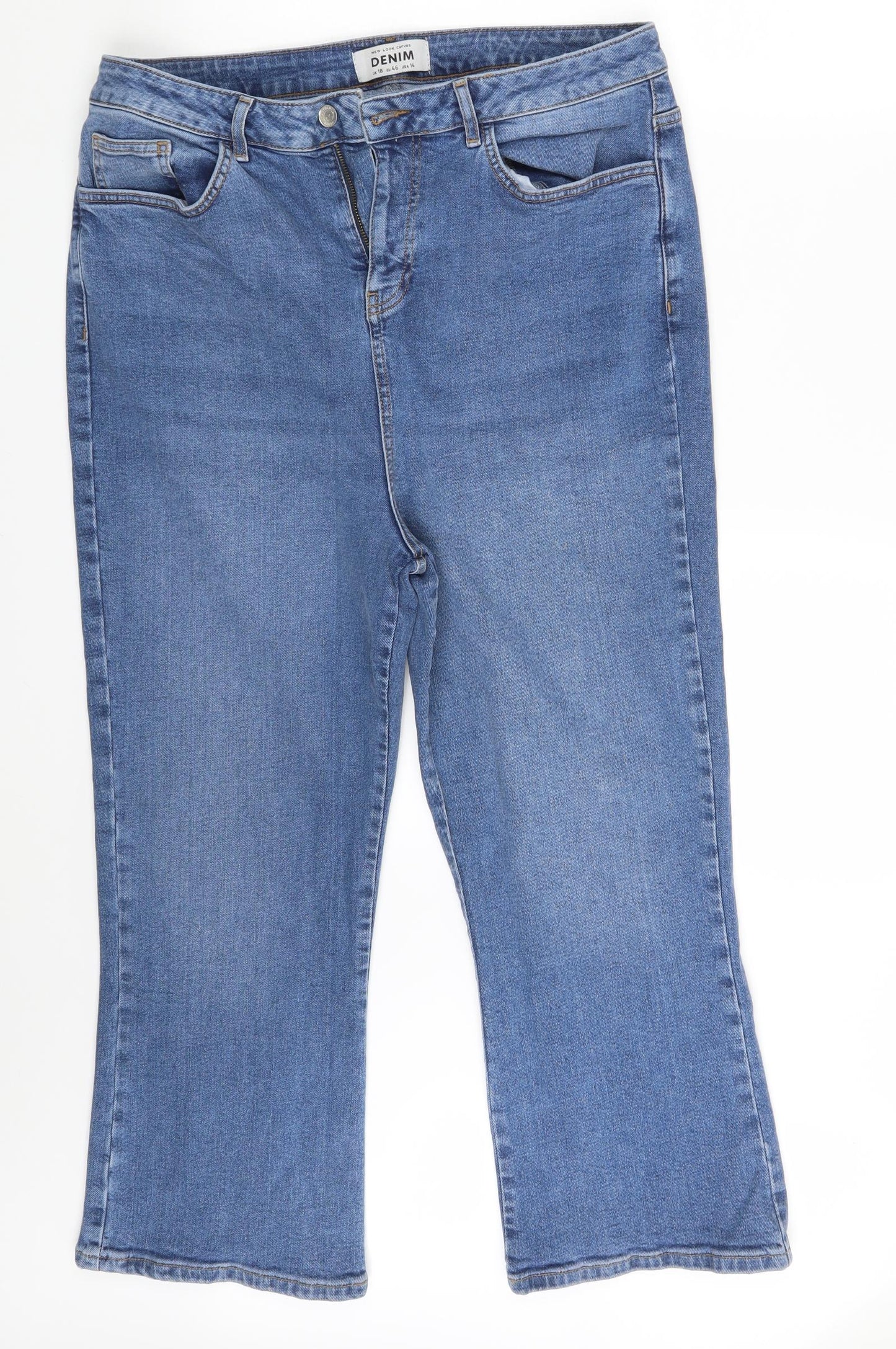 New Look Womens Blue  Denim Cropped Jeans Size 18 L24 in