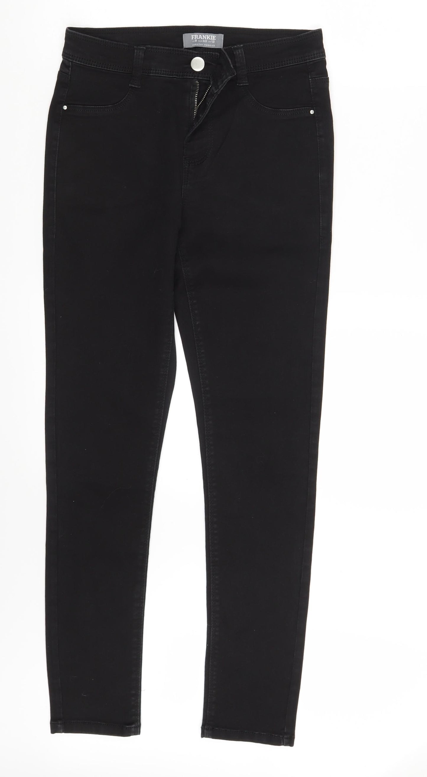 Dorothy Perkins Womens Black  Denim Skinny Jeans Size 12 L28 in