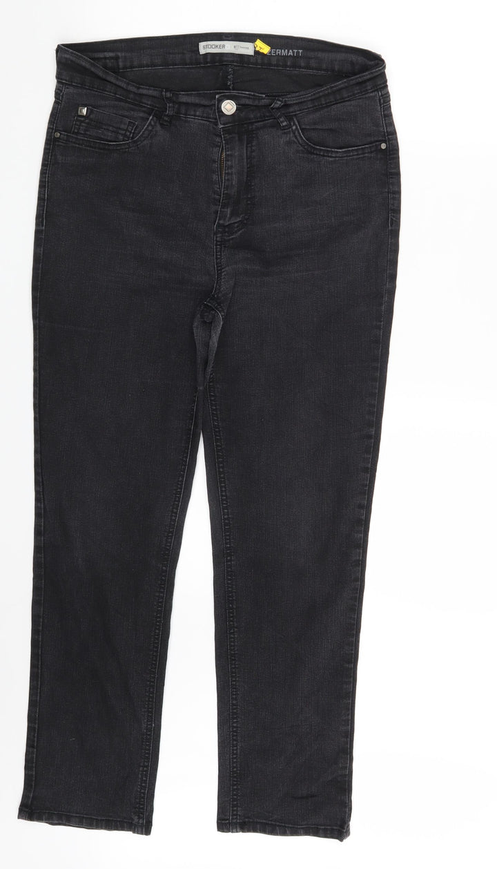 Snooker Jeans Womens Black  Denim Straight Jeans One Size L27 in