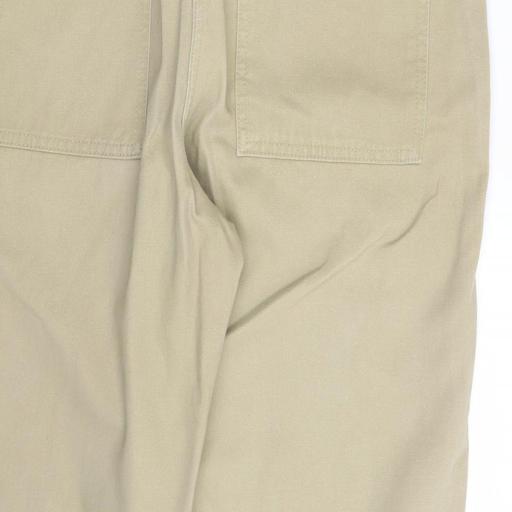 M&S Womens Beige   Cropped Trousers Size 16 L26 in