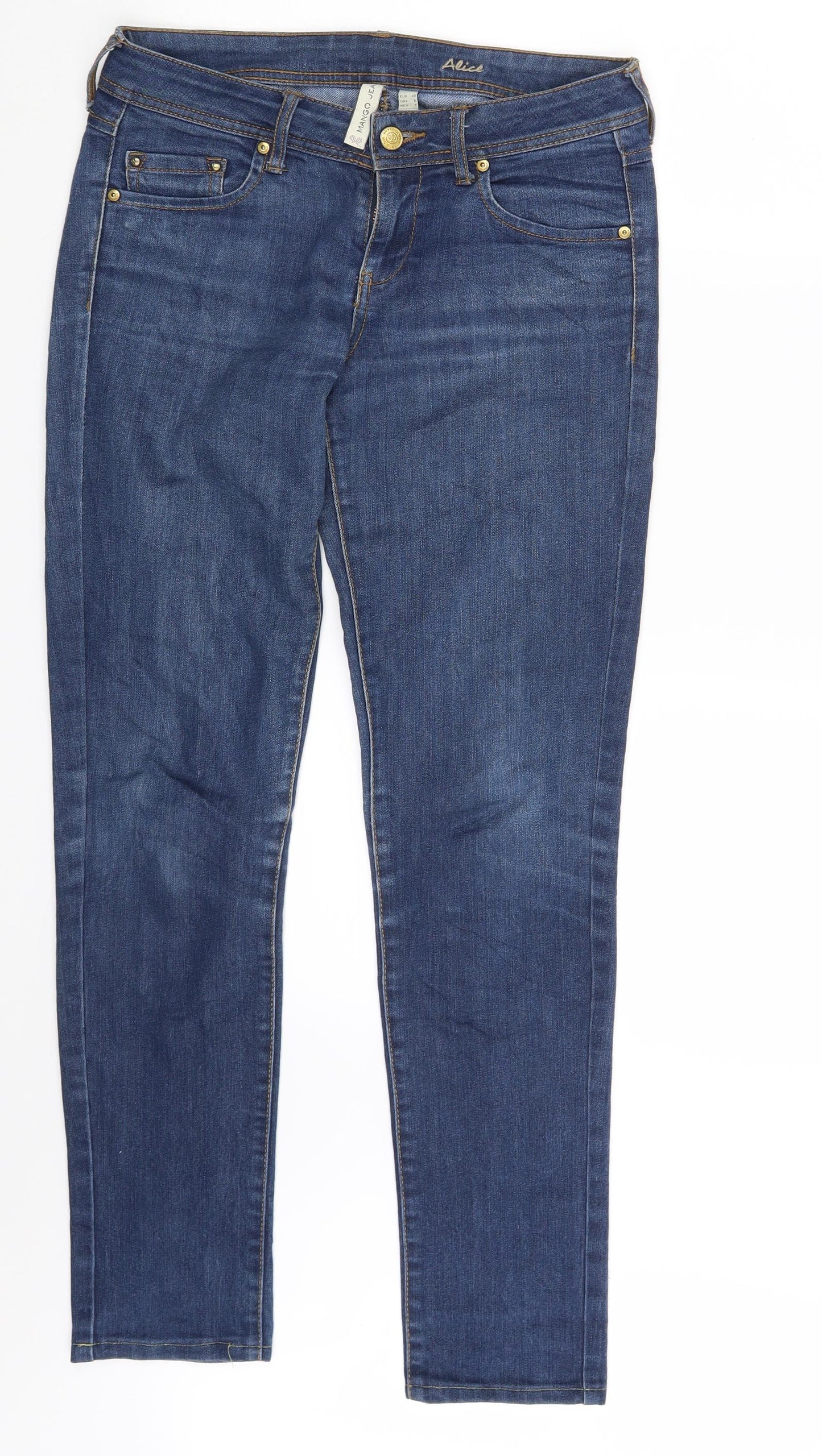 Mango Womens Blue  Denim Skinny Jeans Size 10 L30 in