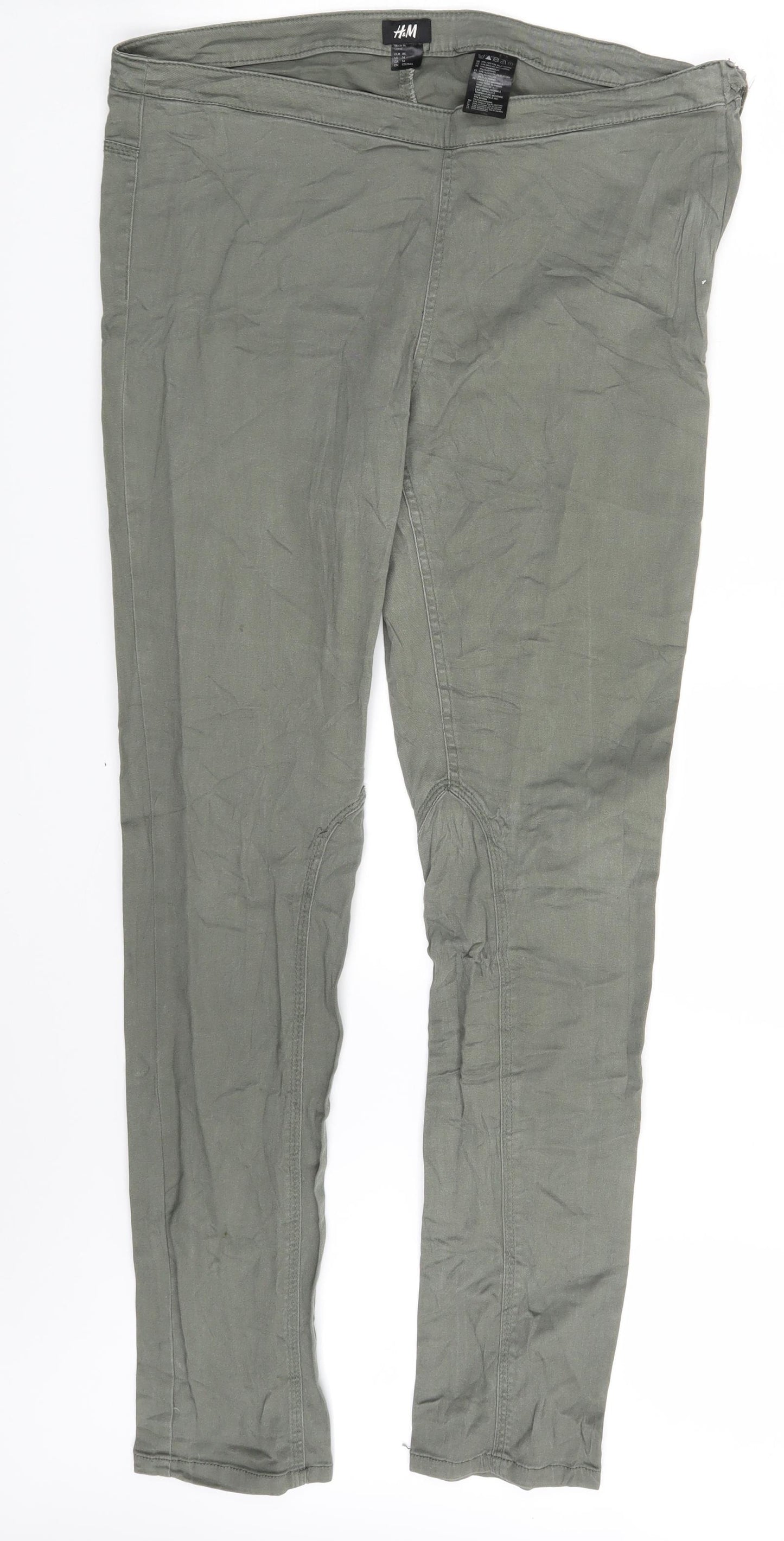 H&M Womens Green  Denim Jegging Leggings Size 14 L31 in