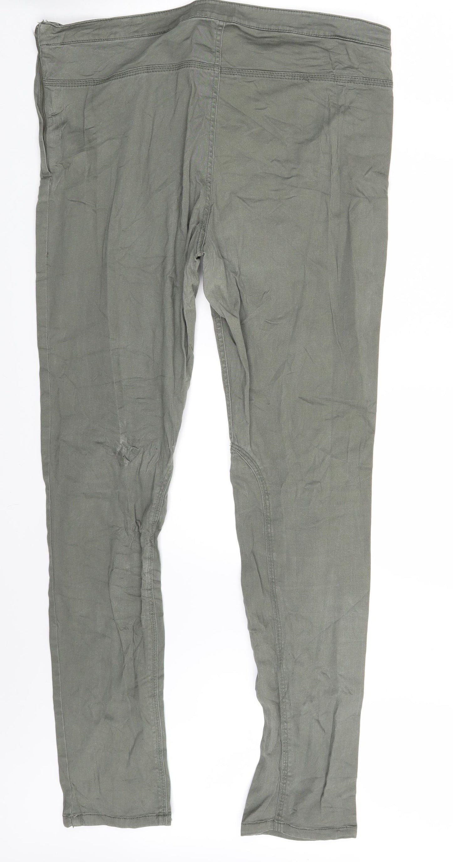 H&M Womens Green  Denim Jegging Leggings Size 14 L31 in
