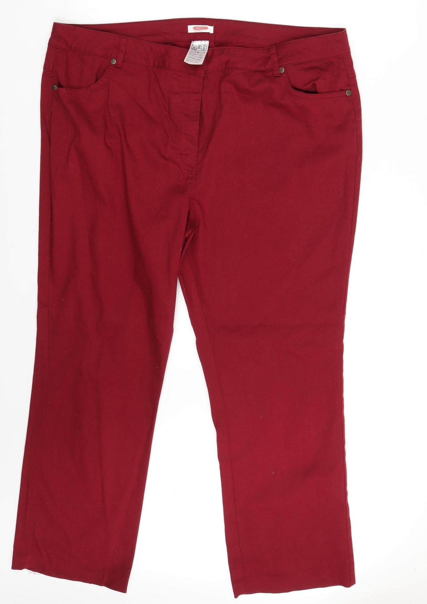 Damart Womens Red  Denim Straight Jeans Size 22 L29 in