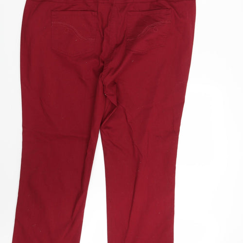 Damart Womens Red  Denim Straight Jeans Size 22 L29 in