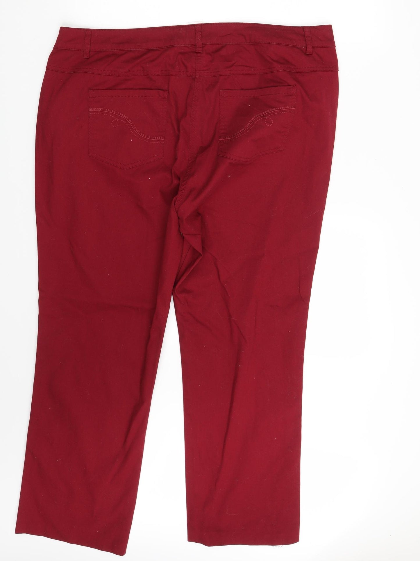 Damart Womens Red  Denim Straight Jeans Size 22 L29 in