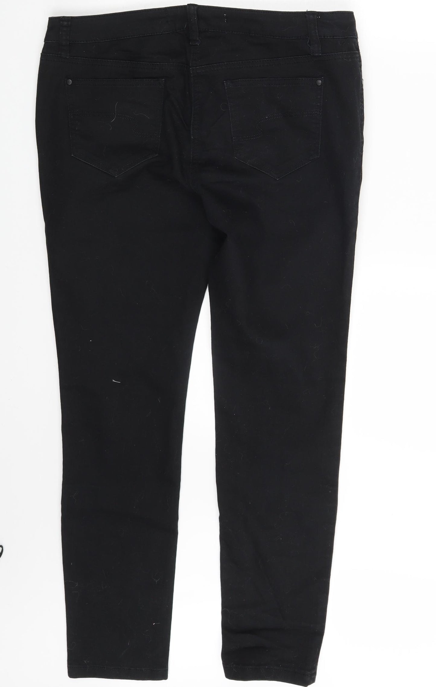 NEXT Womens Black  Denim Skinny Jeans Size 14 L29 in