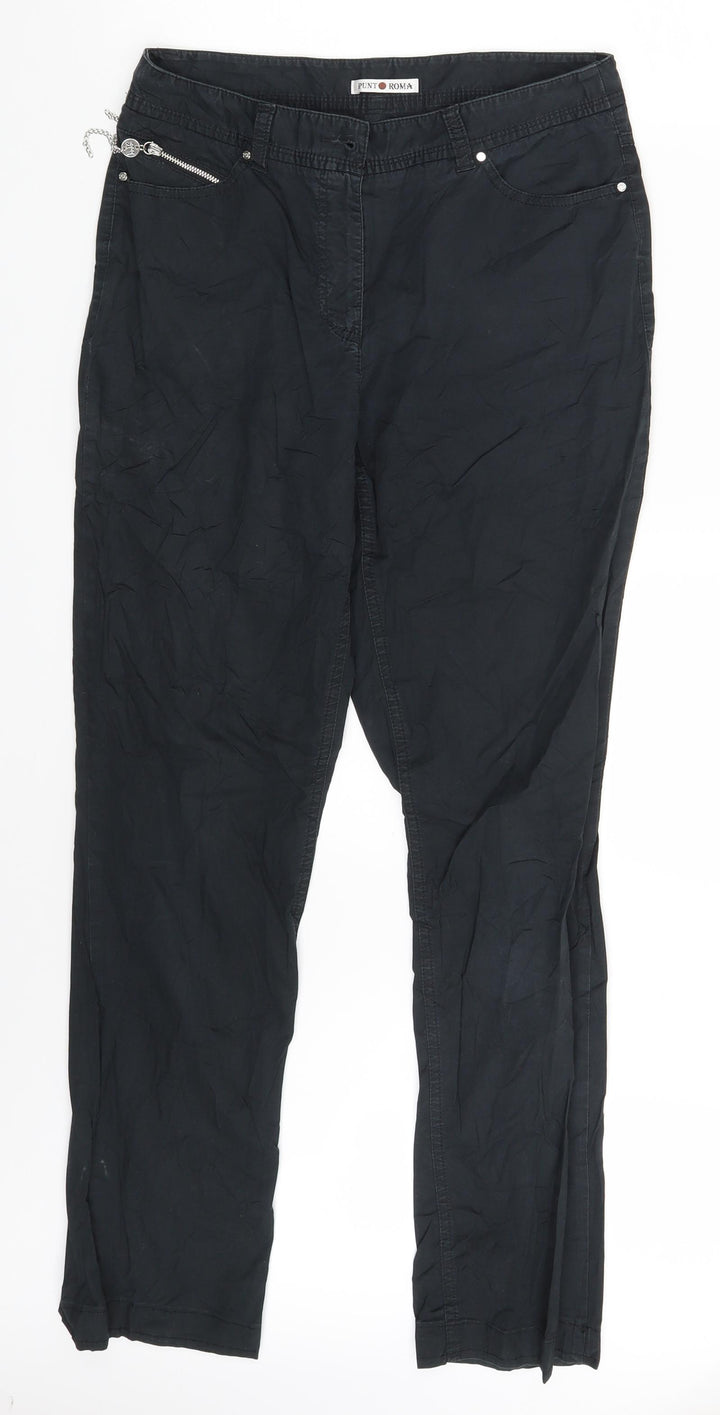 Punt Roma Womens Black   Trousers  Size 10 L29 in