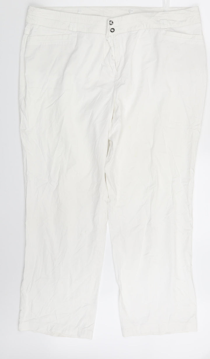 Gelco Womens White   Chino Trousers Size 40 in L28 in
