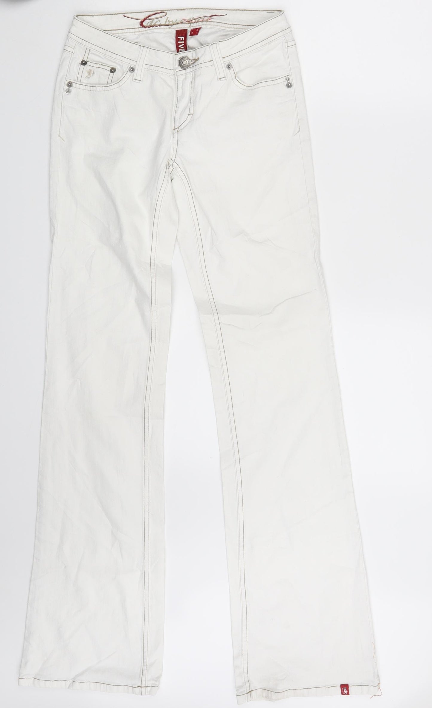 edc by Esprit Womens White  Denim Bootcut Jeans Size 6 L33 in
