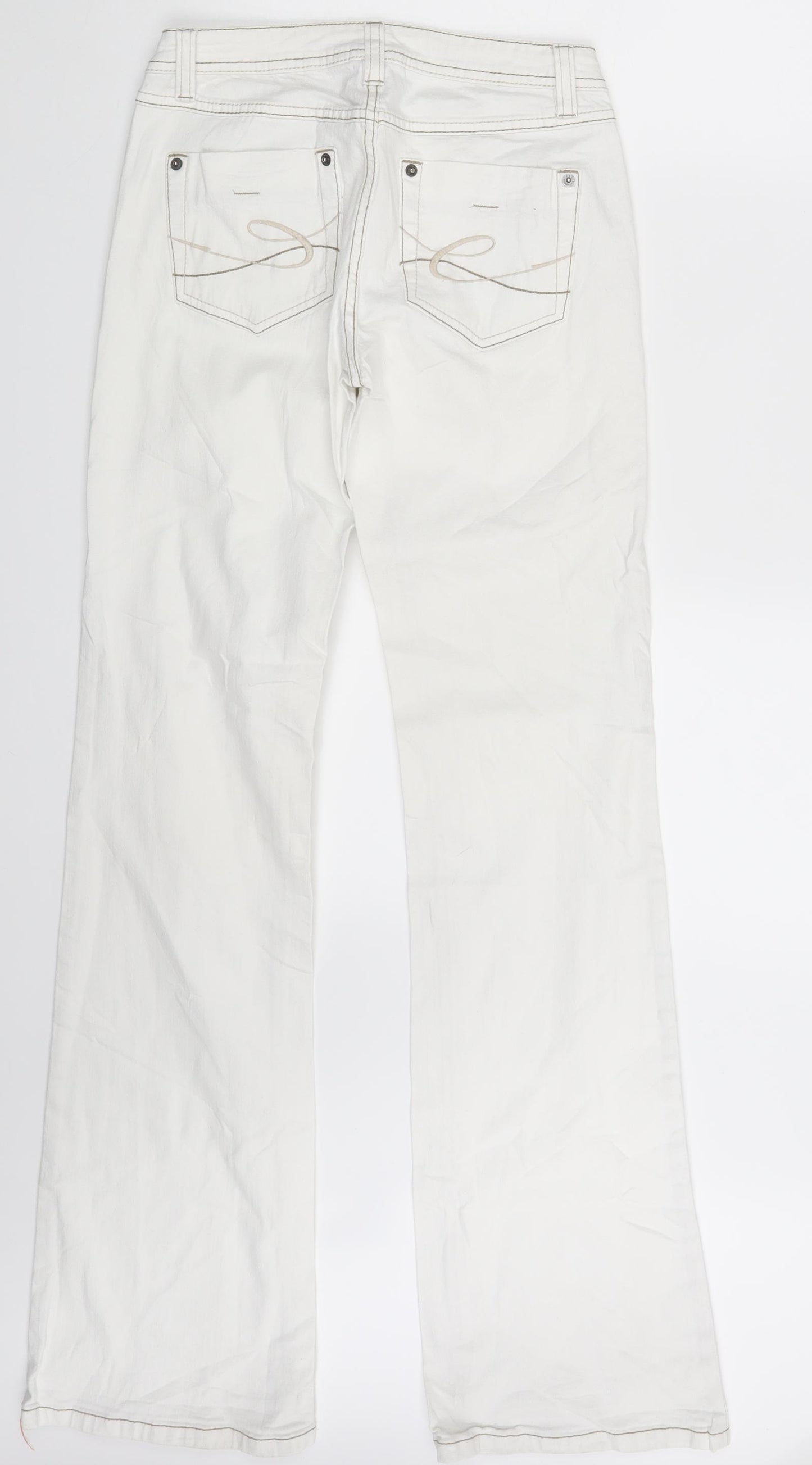 edc by Esprit Womens White  Denim Bootcut Jeans Size 6 L33 in