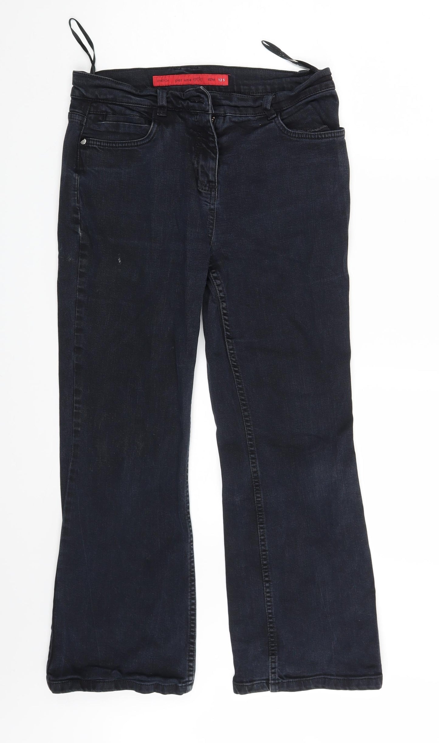 Per Una Womens Blue  Denim Bootcut Jeans Size 12 L25 in