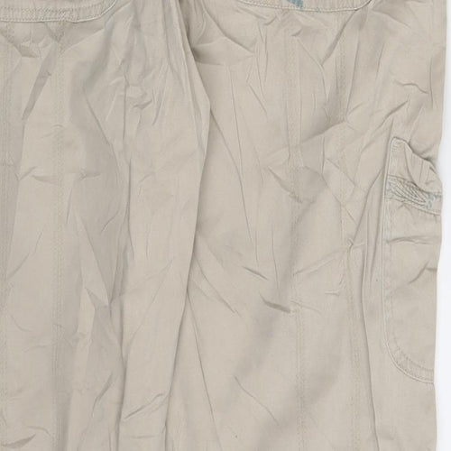 EA Womens Beige Floral Denim Cargo Trousers Size 16 L30 in
