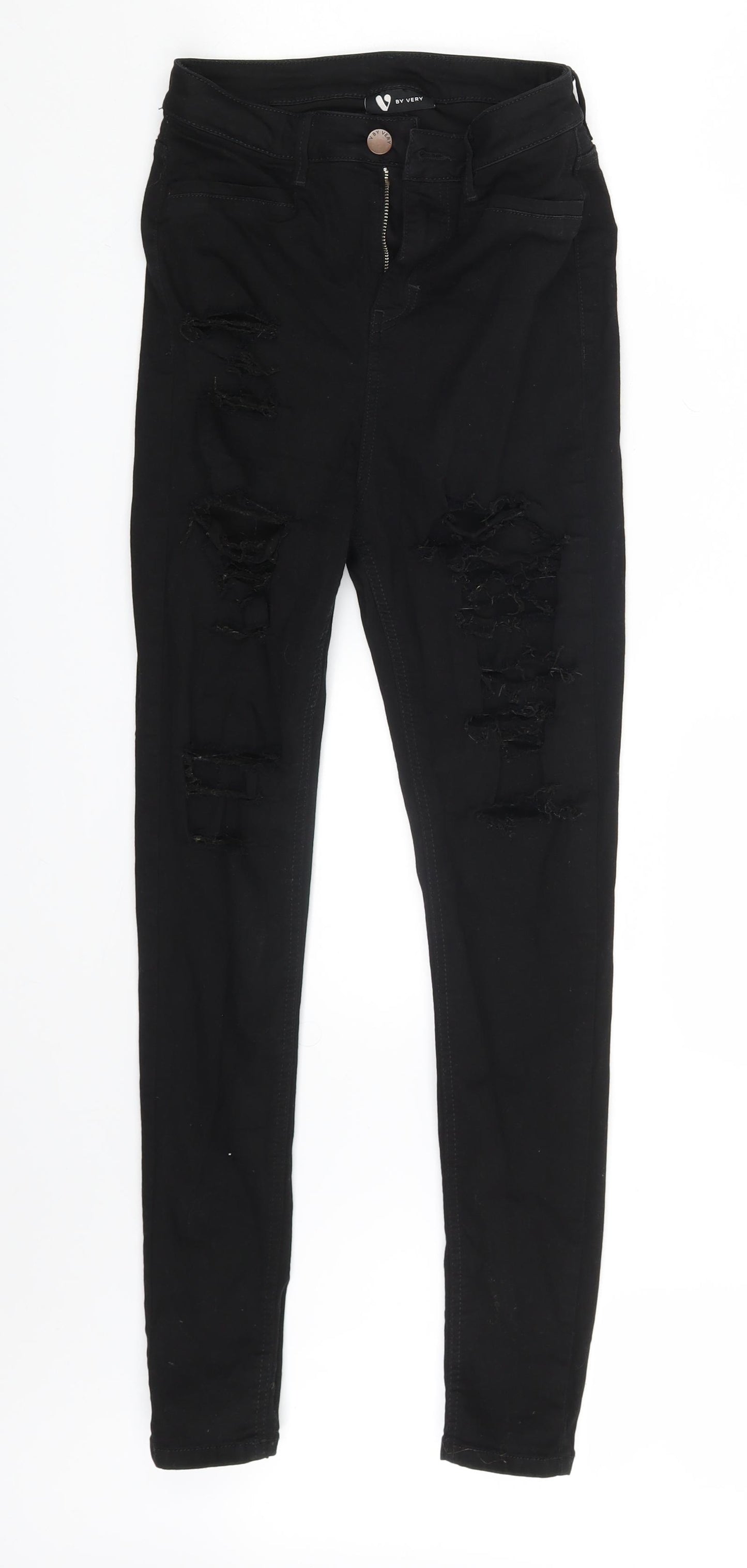 Very Womens Black  Denim Skinny Jeans Size 12 L27 in