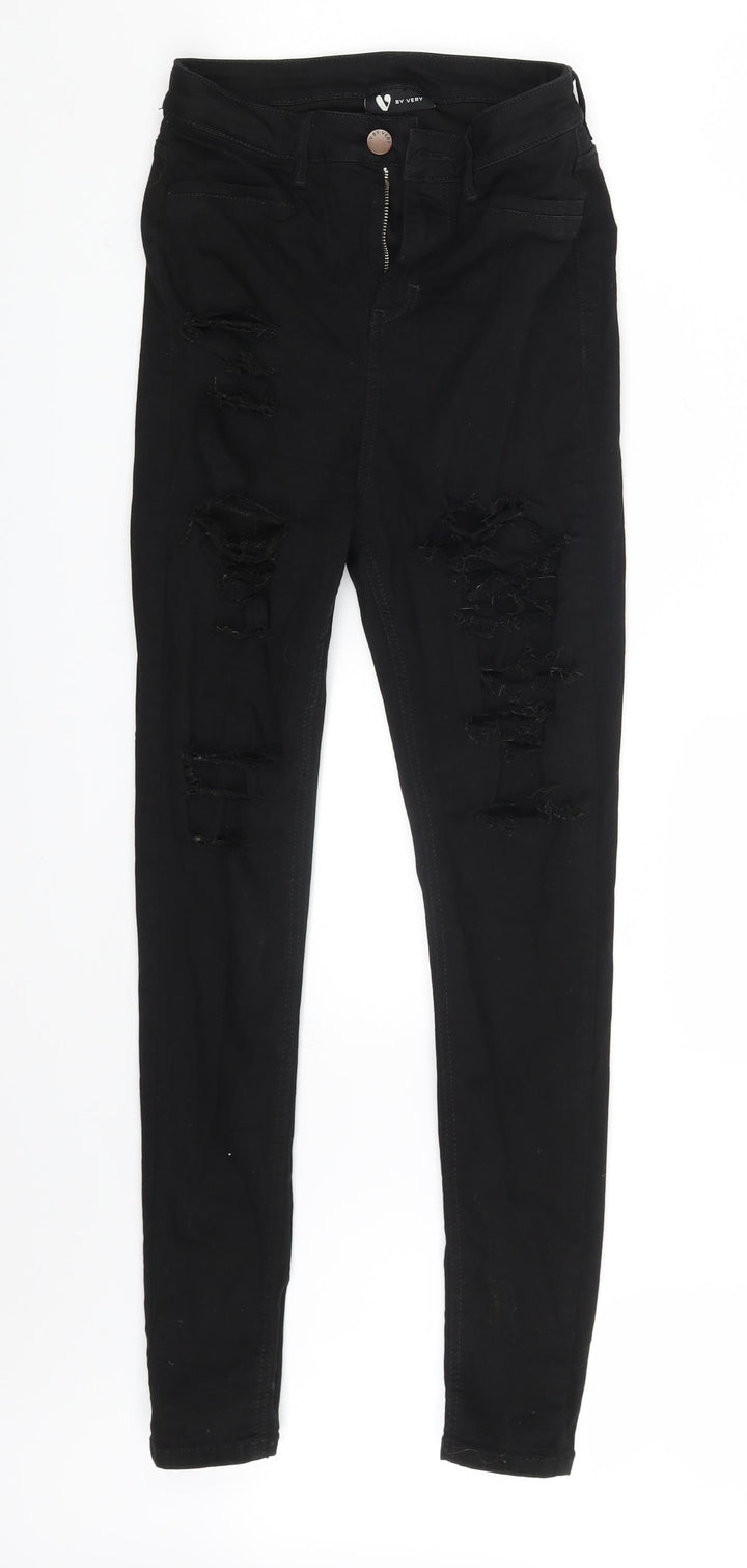 Very Womens Black  Denim Skinny Jeans Size 12 L27 in