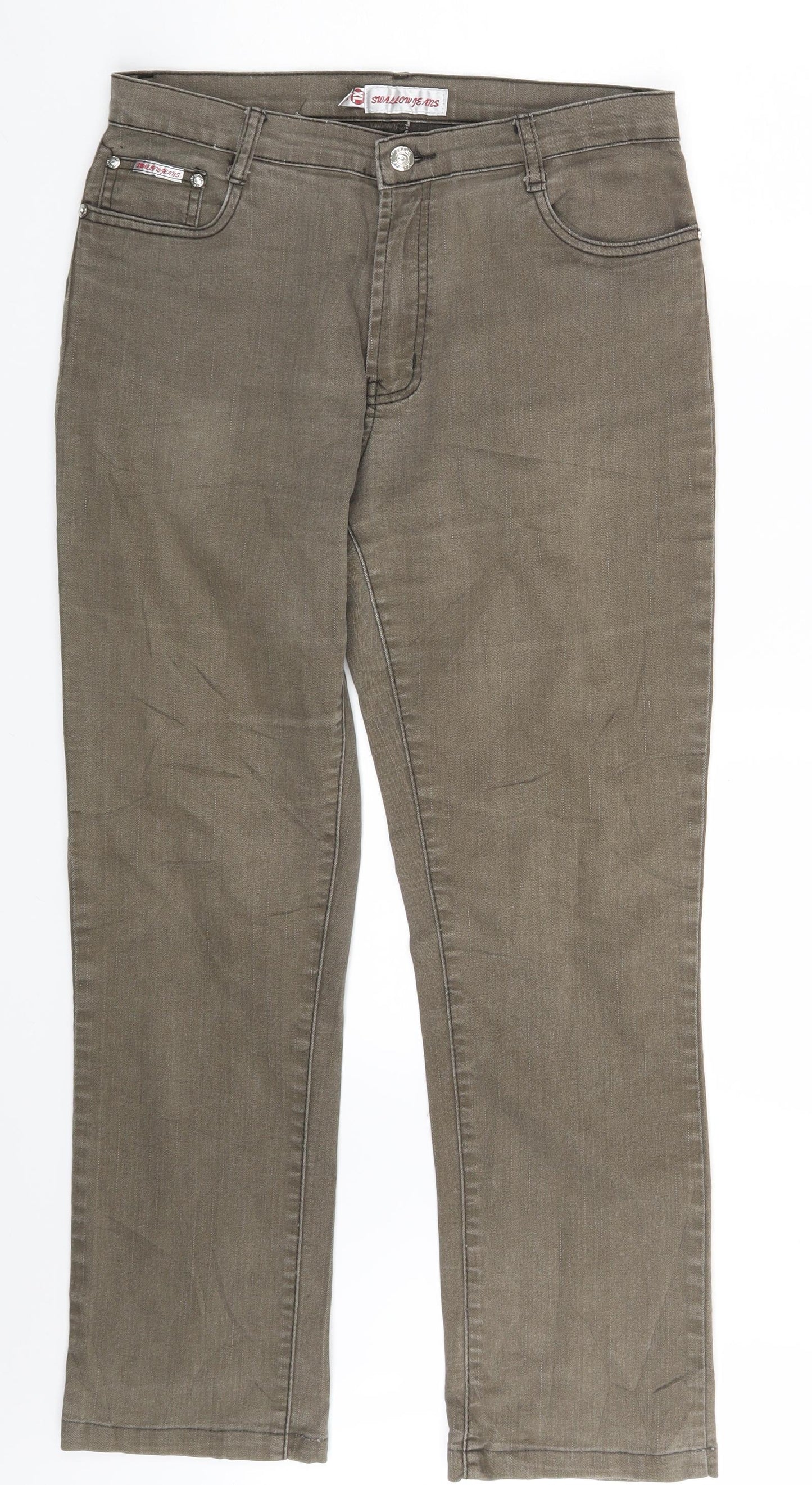 Swallow Jeans Womens Beige  Denim Straight Jeans Size XL L28 in