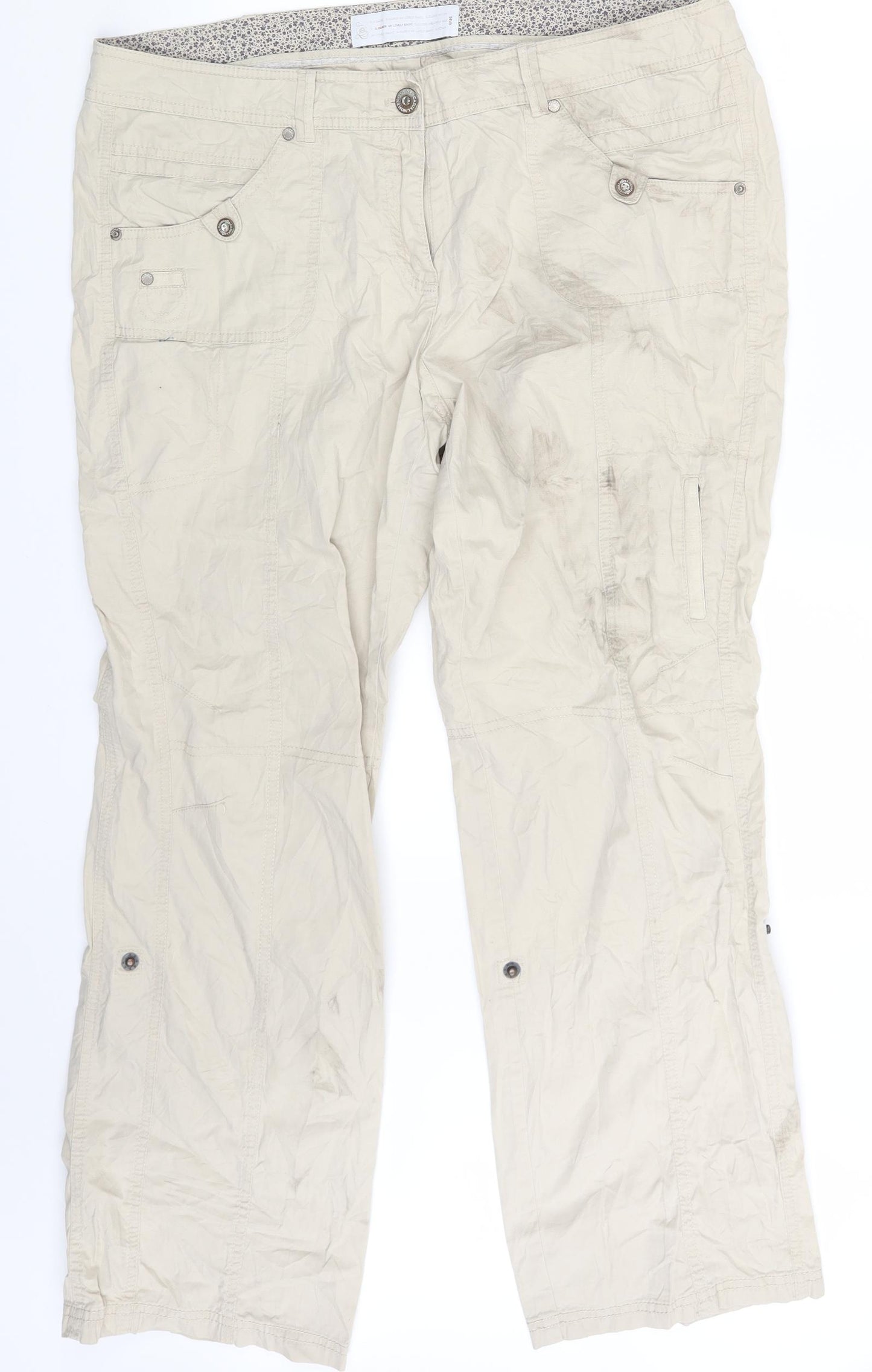 s.Oliver Womens Beige   Cargo Trousers Size 20 L30 in