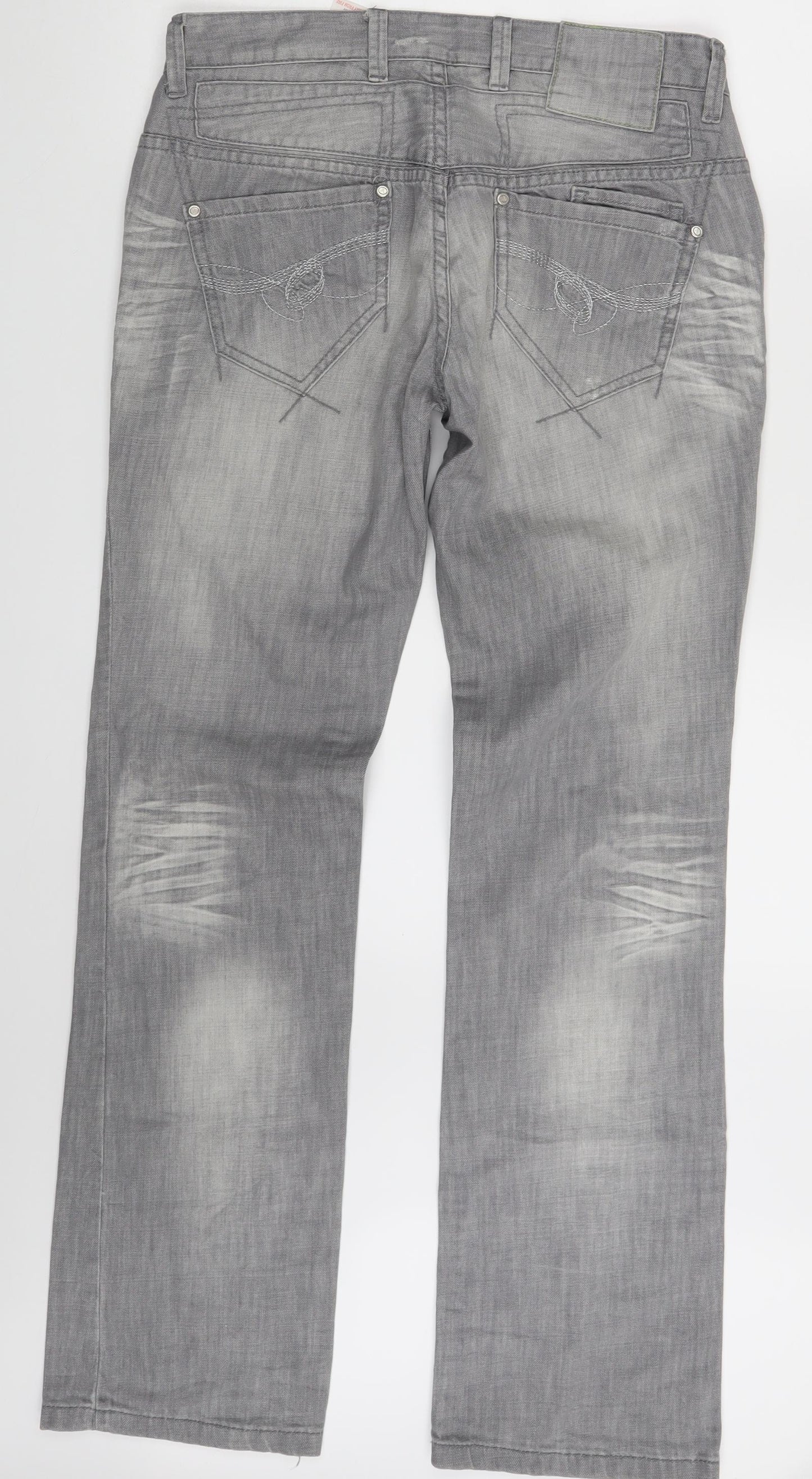 NEXT Womens Grey  Denim Straight Jeans Size 12 L33 in