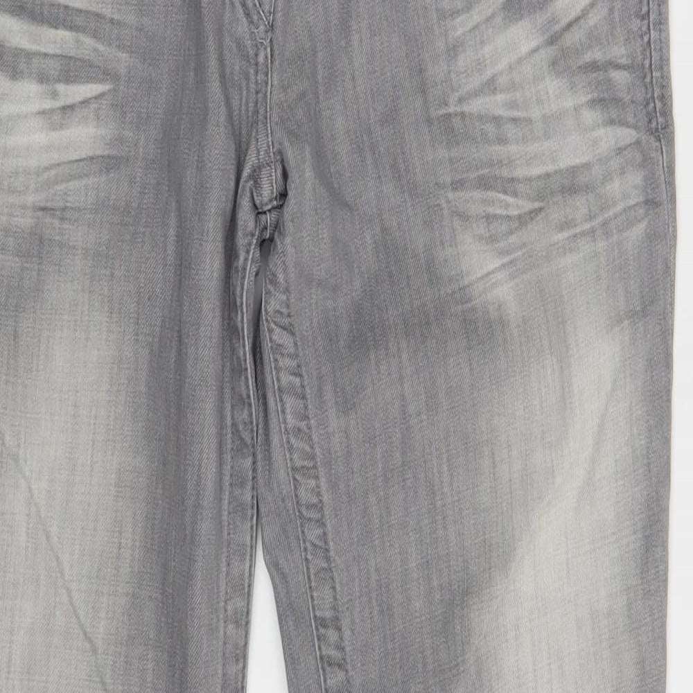 NEXT Womens Grey  Denim Straight Jeans Size 12 L33 in
