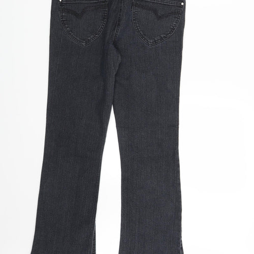 M&Co Womens Black  Denim Bootcut Jeans Size 10 L27 in