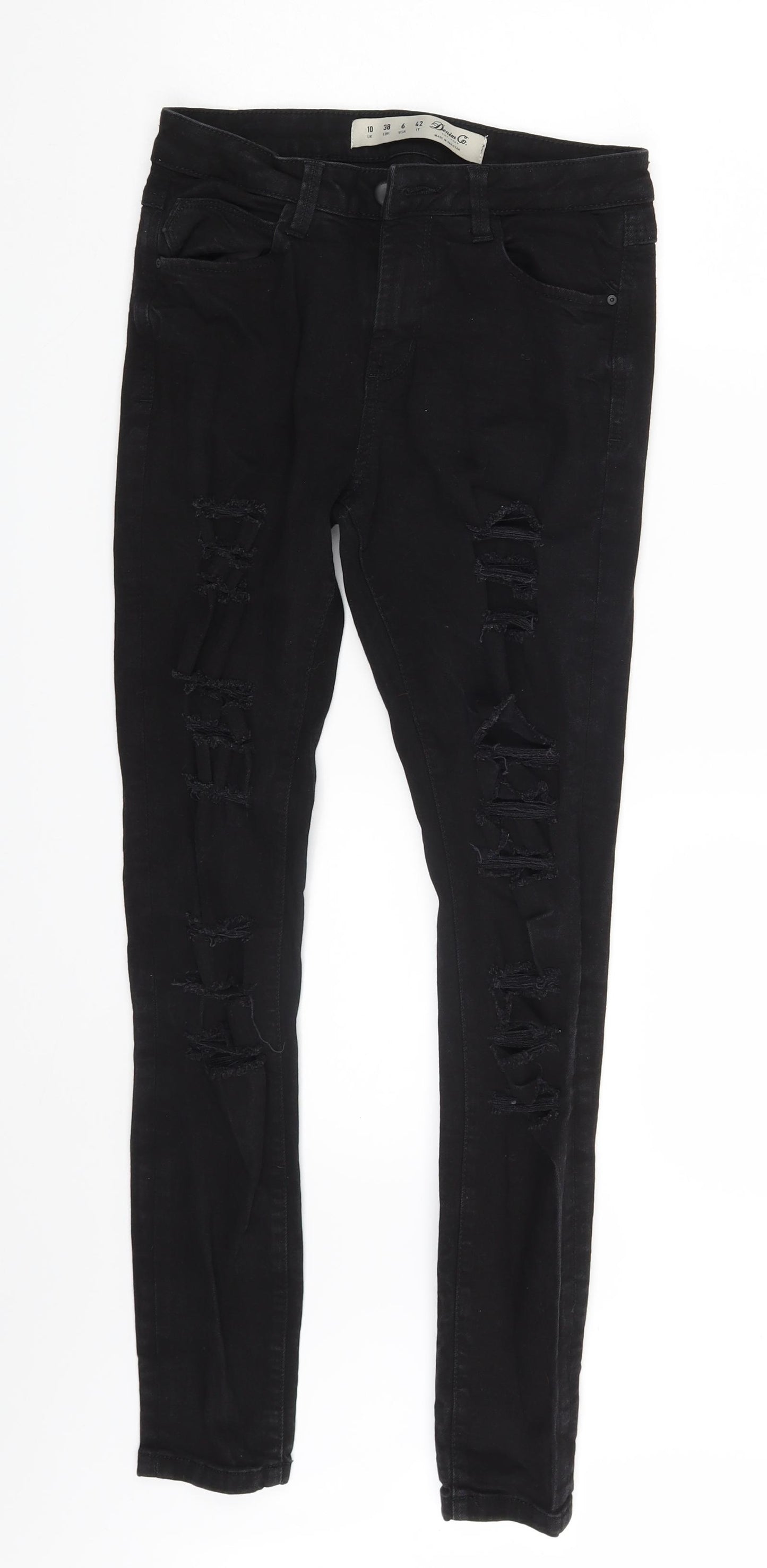 Denim & Co. Womens Black  Denim Skinny Jeans Size 10 L28 in