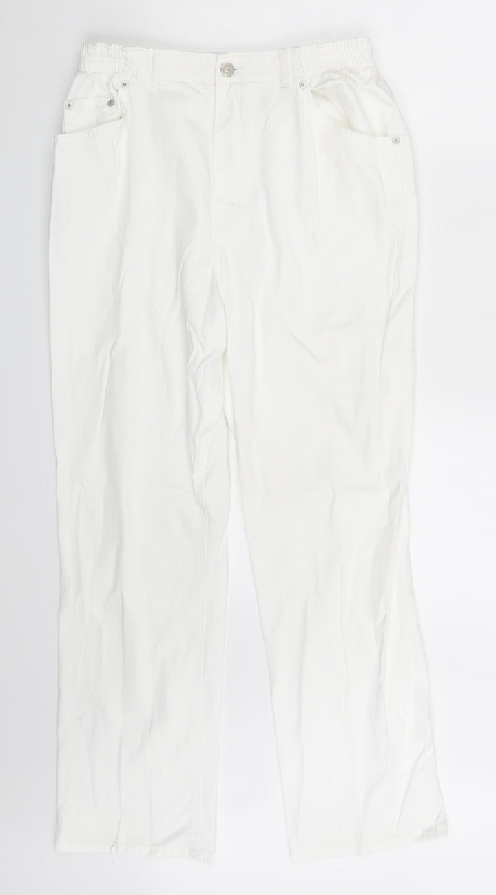 Original Jeanswear Womens White Denim Straight Jeans One Size L28 in