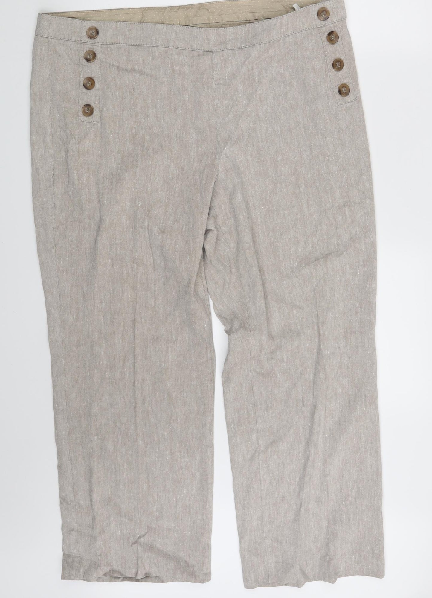 M&S Womens Beige   Dress Pants Trousers Size 20 L26 in