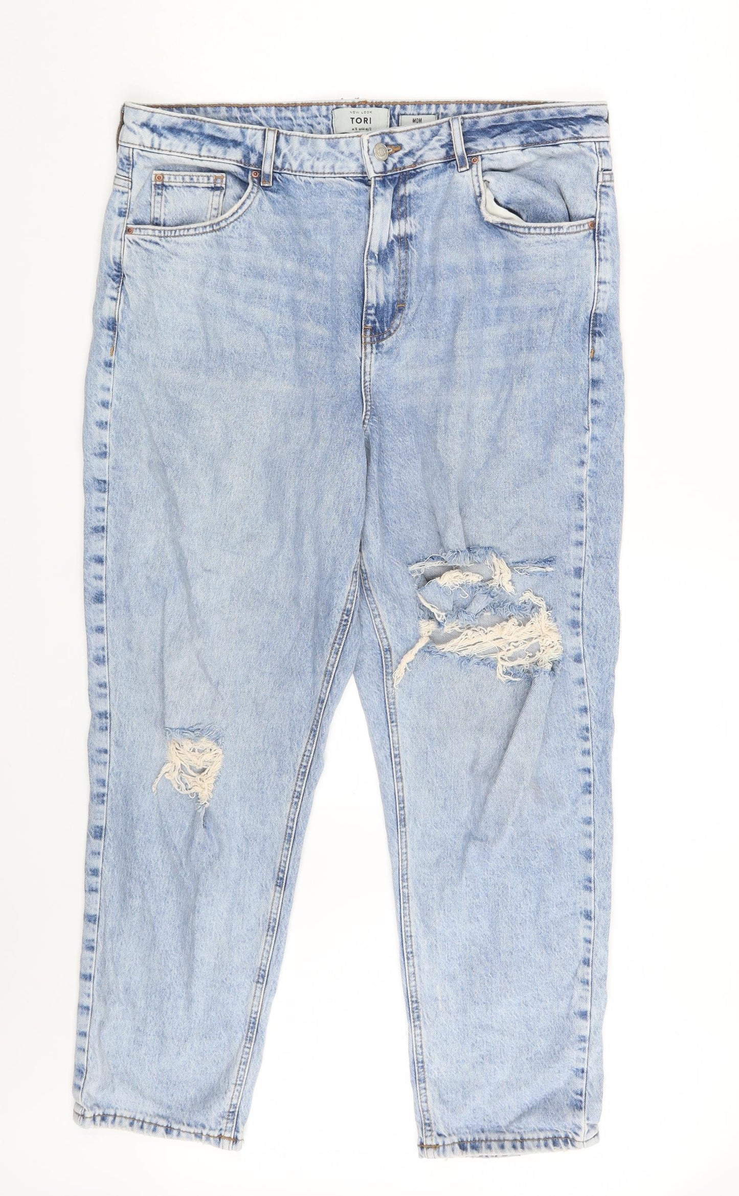 New Look Womens Blue  Denim Mom Jeans Size 16 L27 in