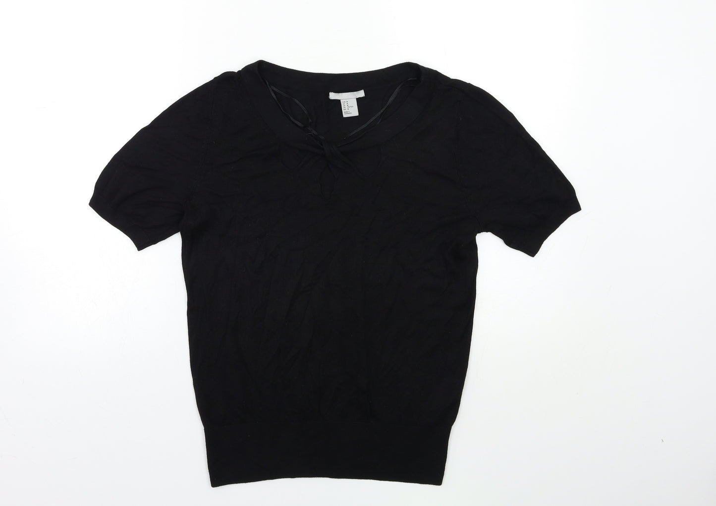 H&M Womens Black  Knit Pullover Jumper Size M