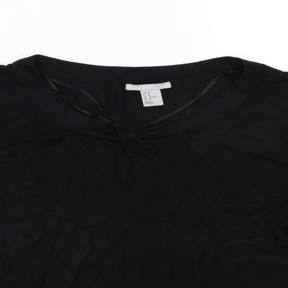 H&M Womens Black  Knit Pullover Jumper Size M