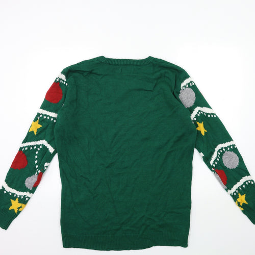 Nizzin Mens Green  Knit Pullover Jumper Size L  - CHRISTMAS