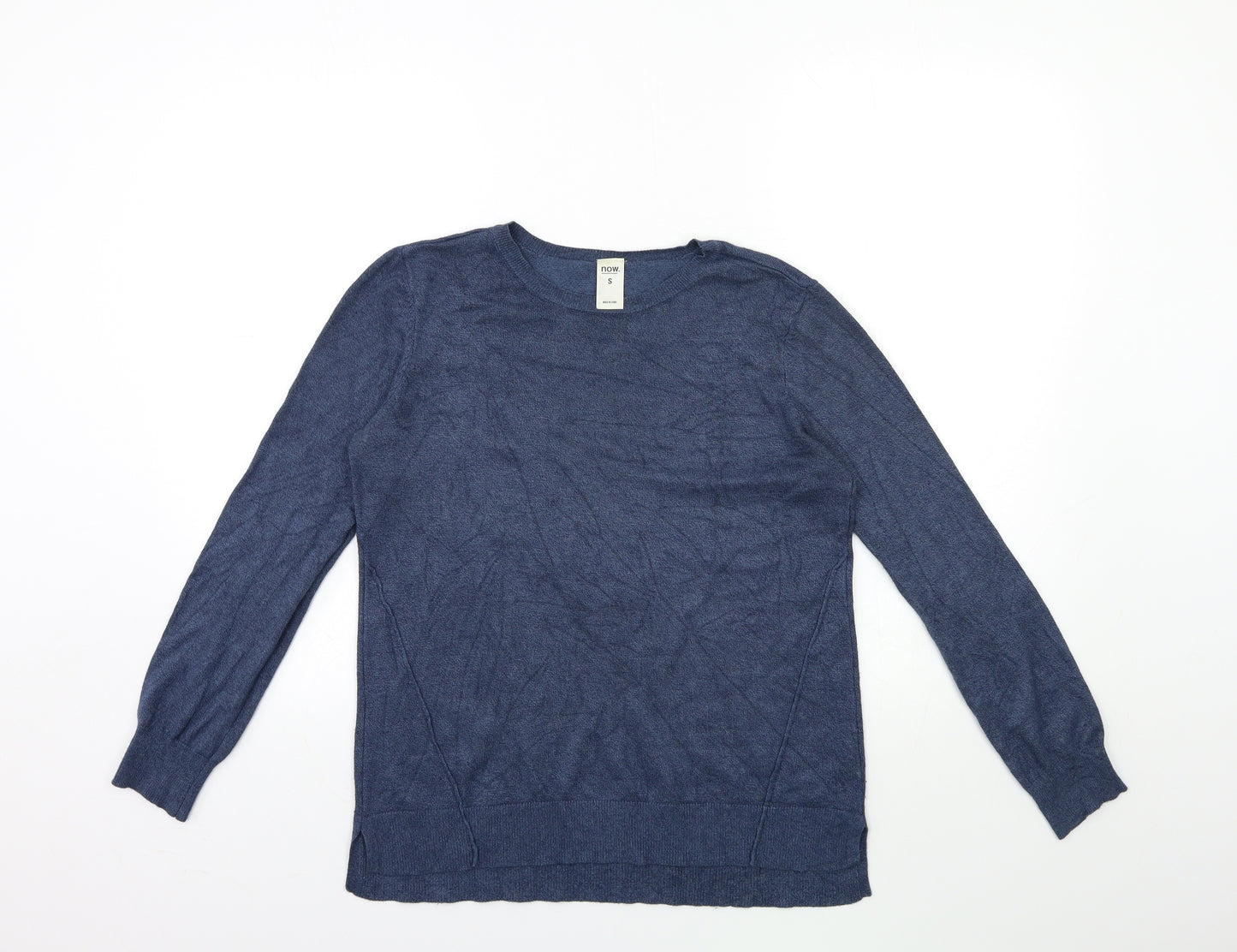 Now Womens Blue  Knit Pullover Jumper Size S