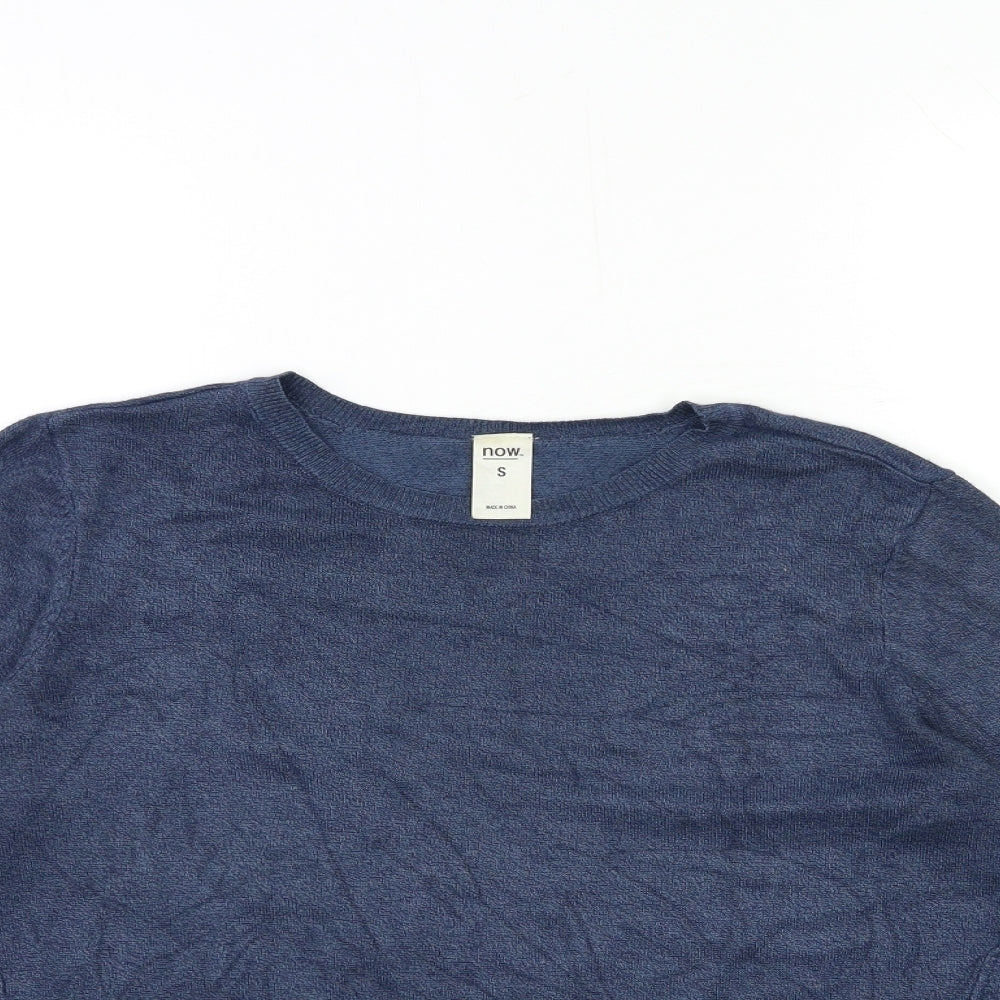 Now Womens Blue  Knit Pullover Jumper Size S
