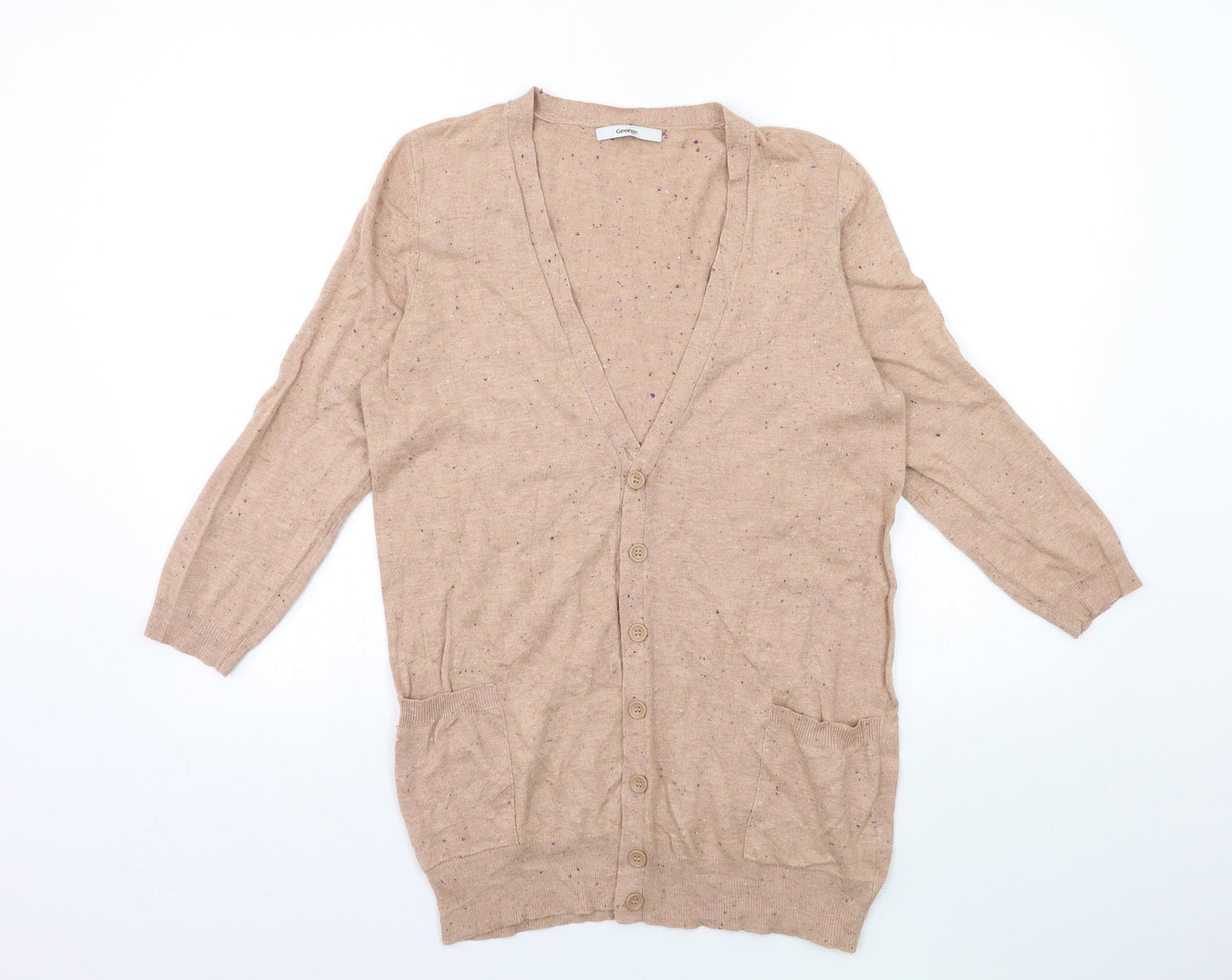 George Womens Pink  Knit Cardigan Jumper Size 12