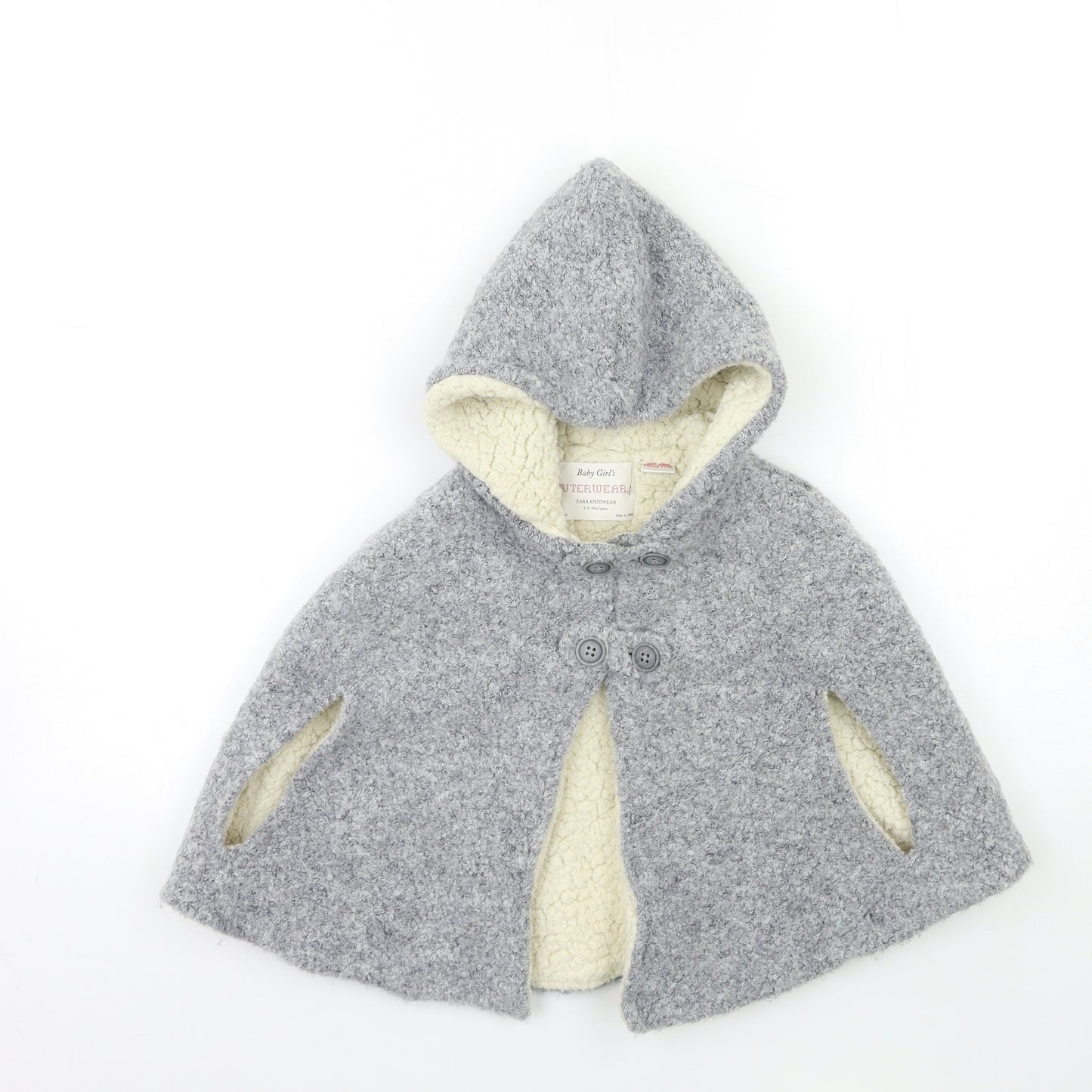 Zara Girls Grey   Jacket Coatigan Size 3-4 Years