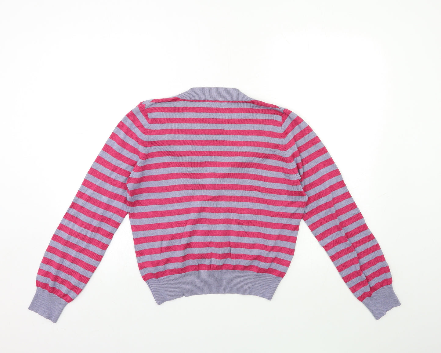 Frost French Womens Pink Striped Knit Cardigan Jumper Size L