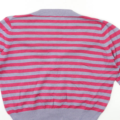 Frost French Womens Pink Striped Knit Cardigan Jumper Size L