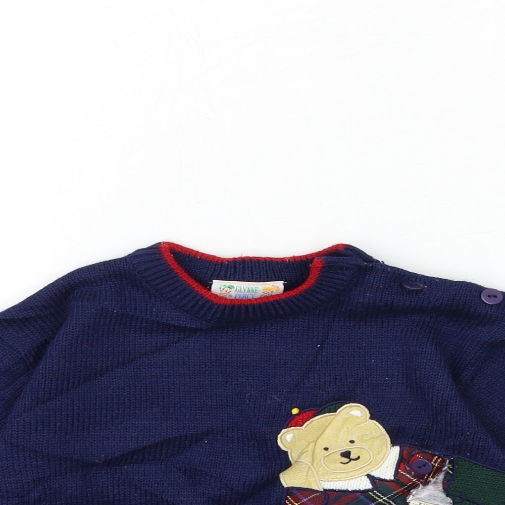 GLYNNE PERCY Baby Blue  Knit Pullover Jumper Size 24 Months